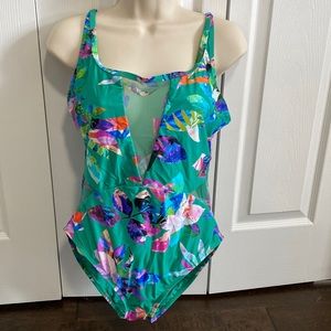 La Blanca floral swimsuit size 10